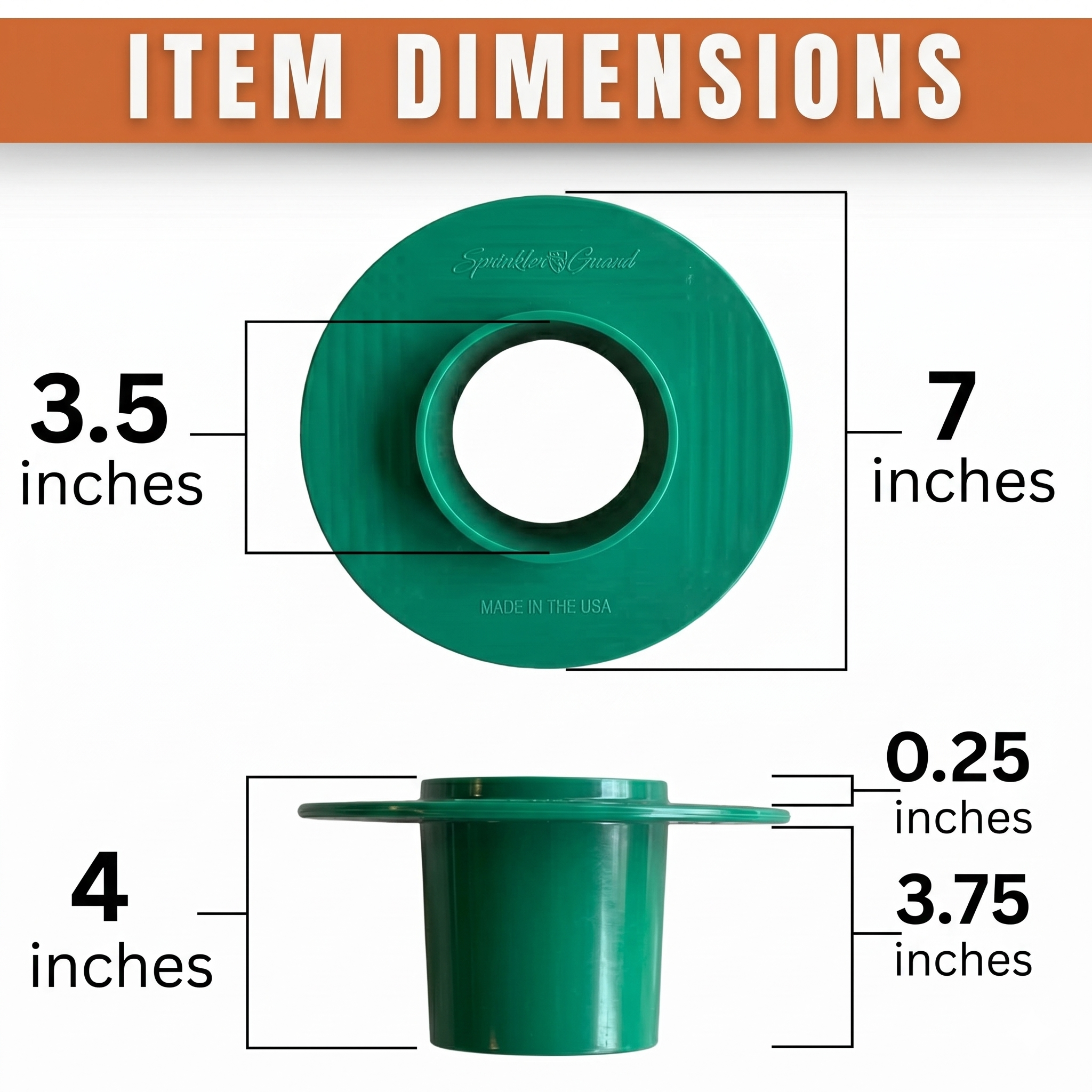 Product dimensions diagram