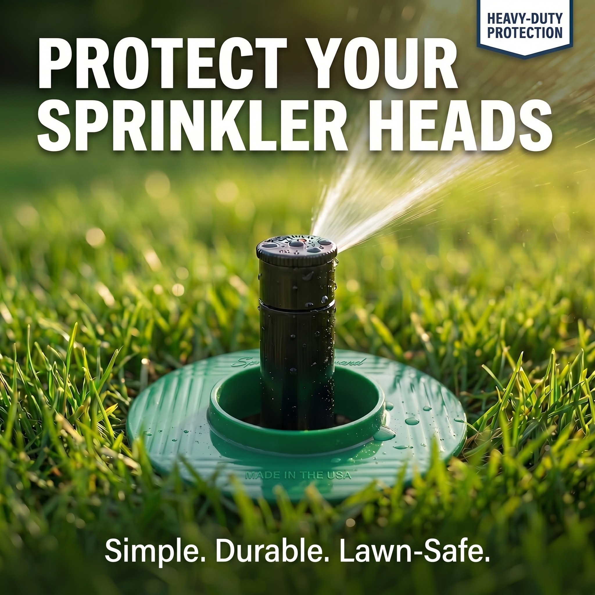 Sprinkler-Guard installed and protecting a sprinkler head in the lawn